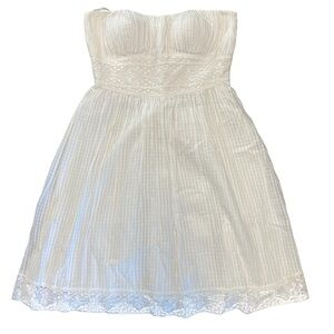 NWT White House Black Market strapless white lace eyelet dress (7)